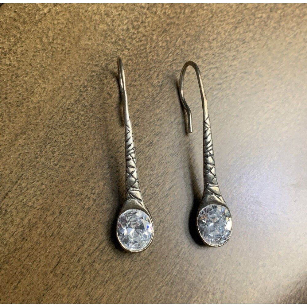 Silpada Falling Star Earrings 925 Sterling Silver CZ Dangle Drop Earrings w/box